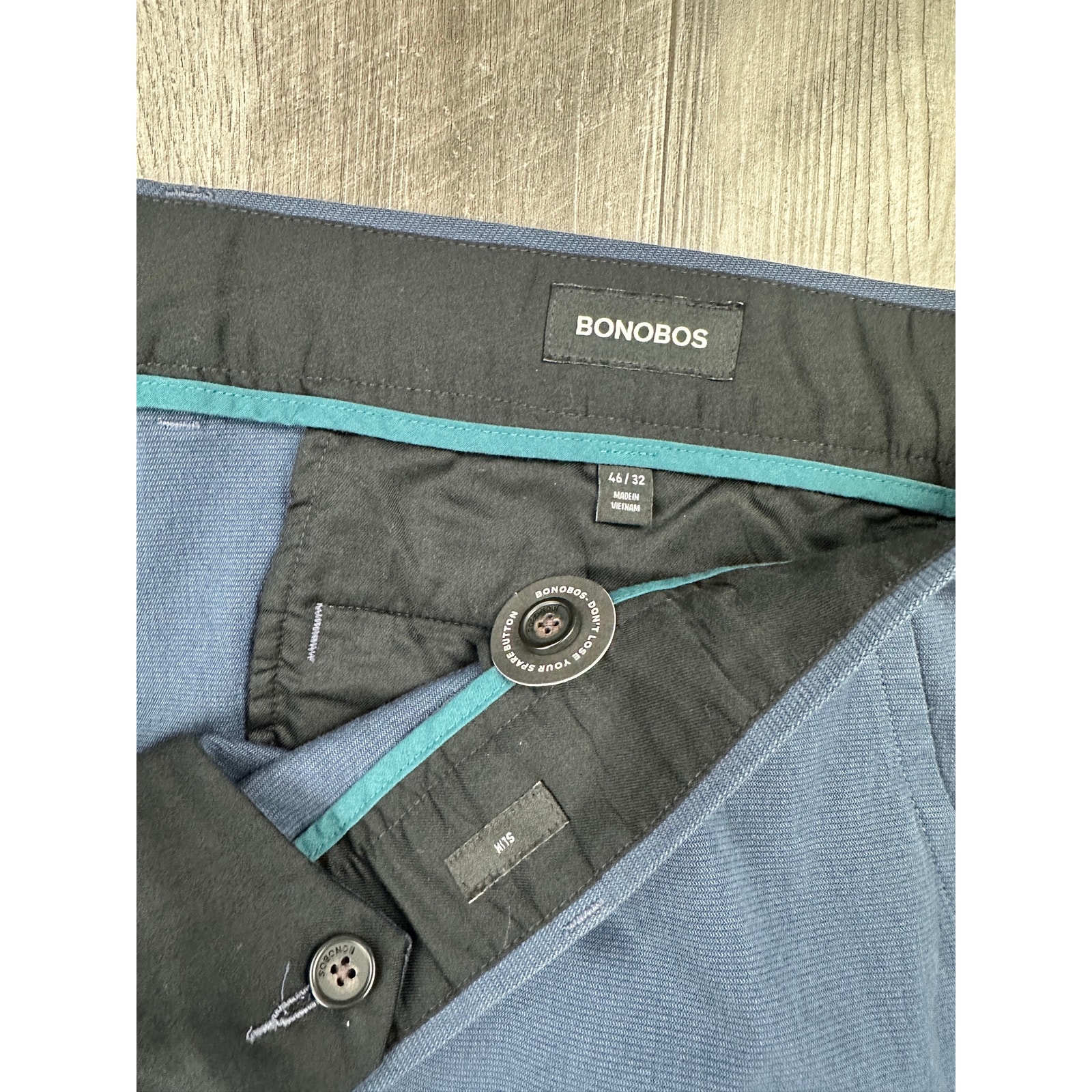 Bonobos Weekday Warrior Monday Slim Chino Dress Pants Navy Nwot Size 46x32 — image 7 of 8